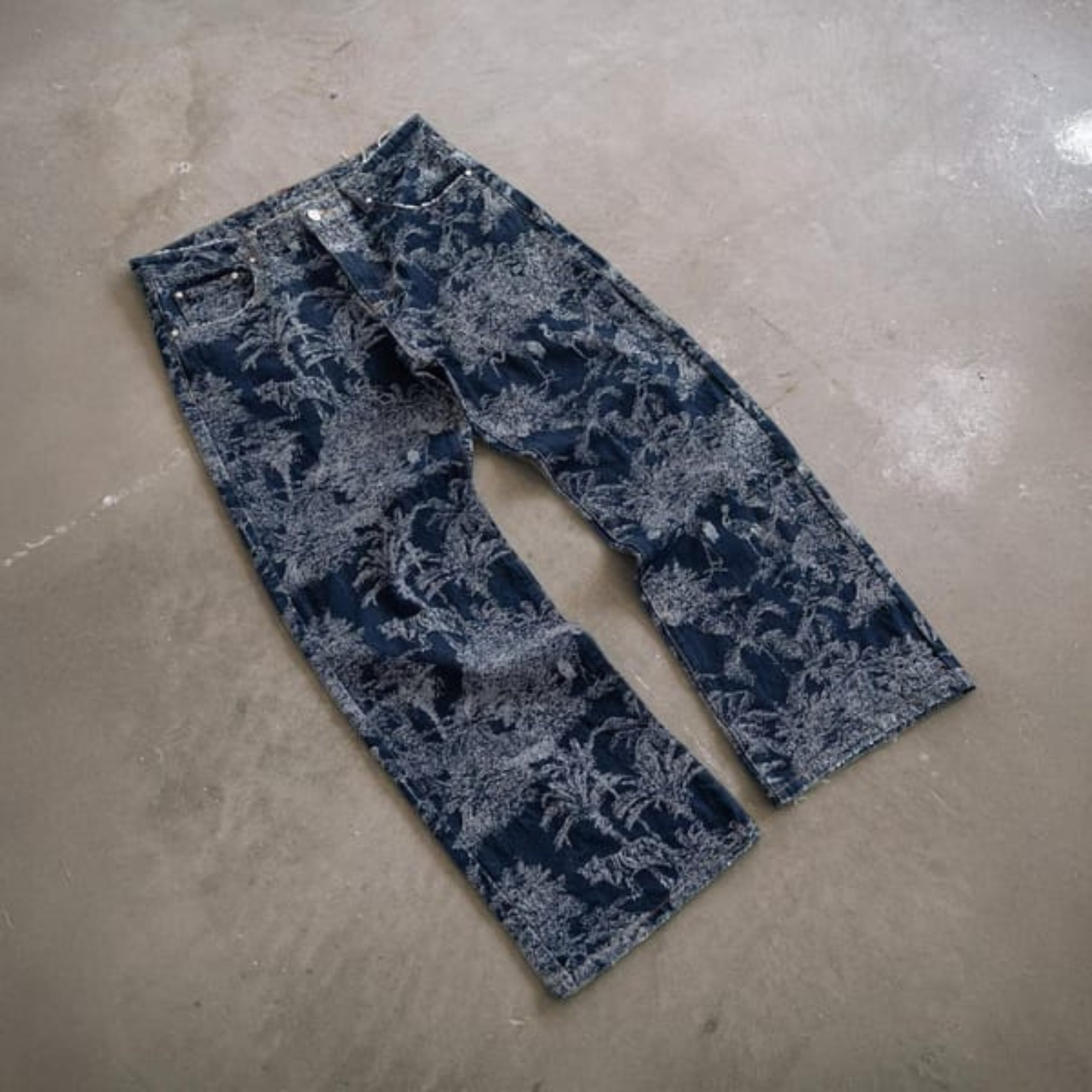 On My Way Jacquard Jeans Deep Blue