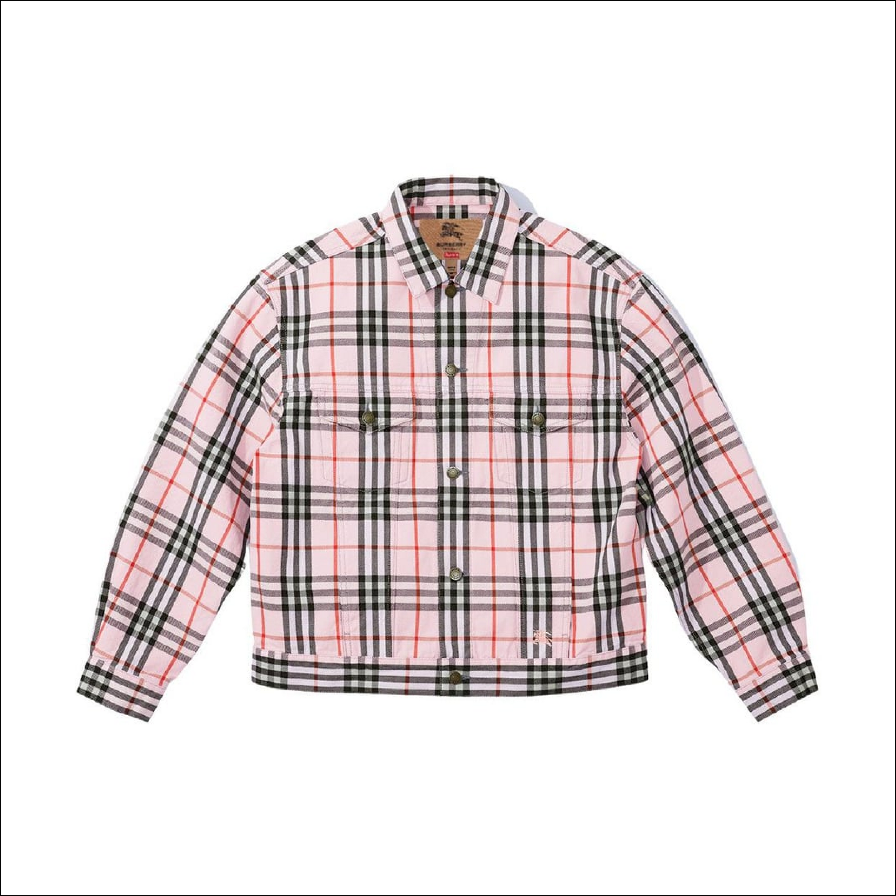 Supreme Burberry Trucker Jacket Pink