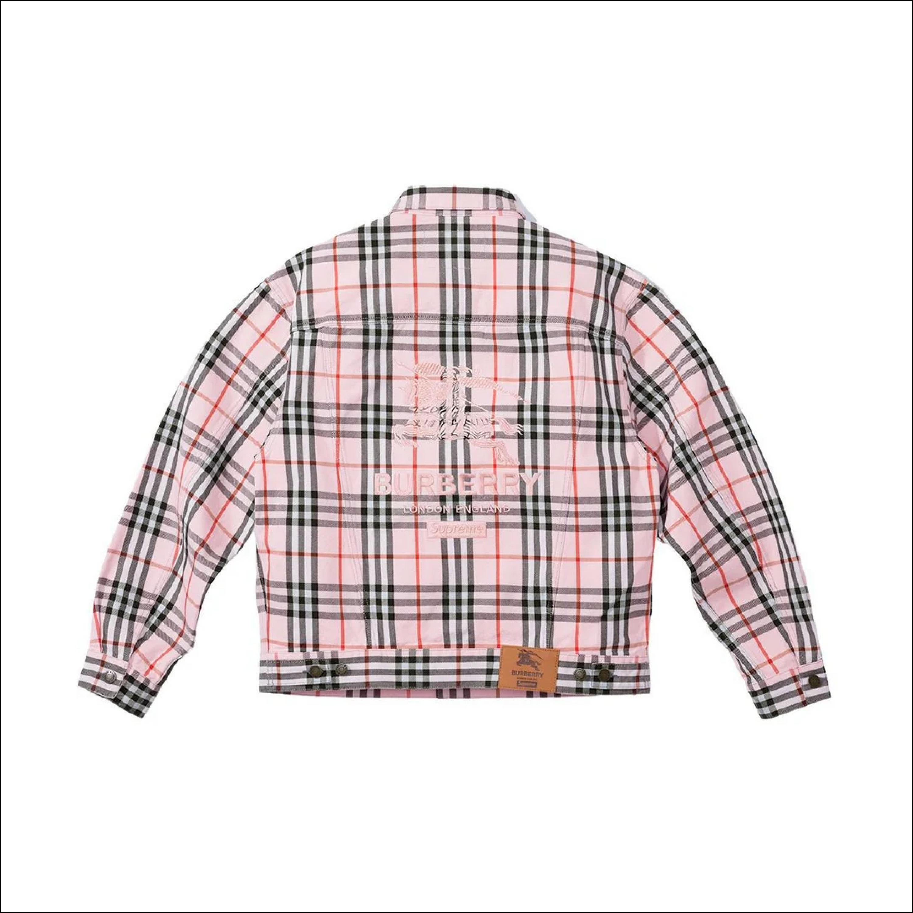 Supreme Burberry Trucker Jacket Pink