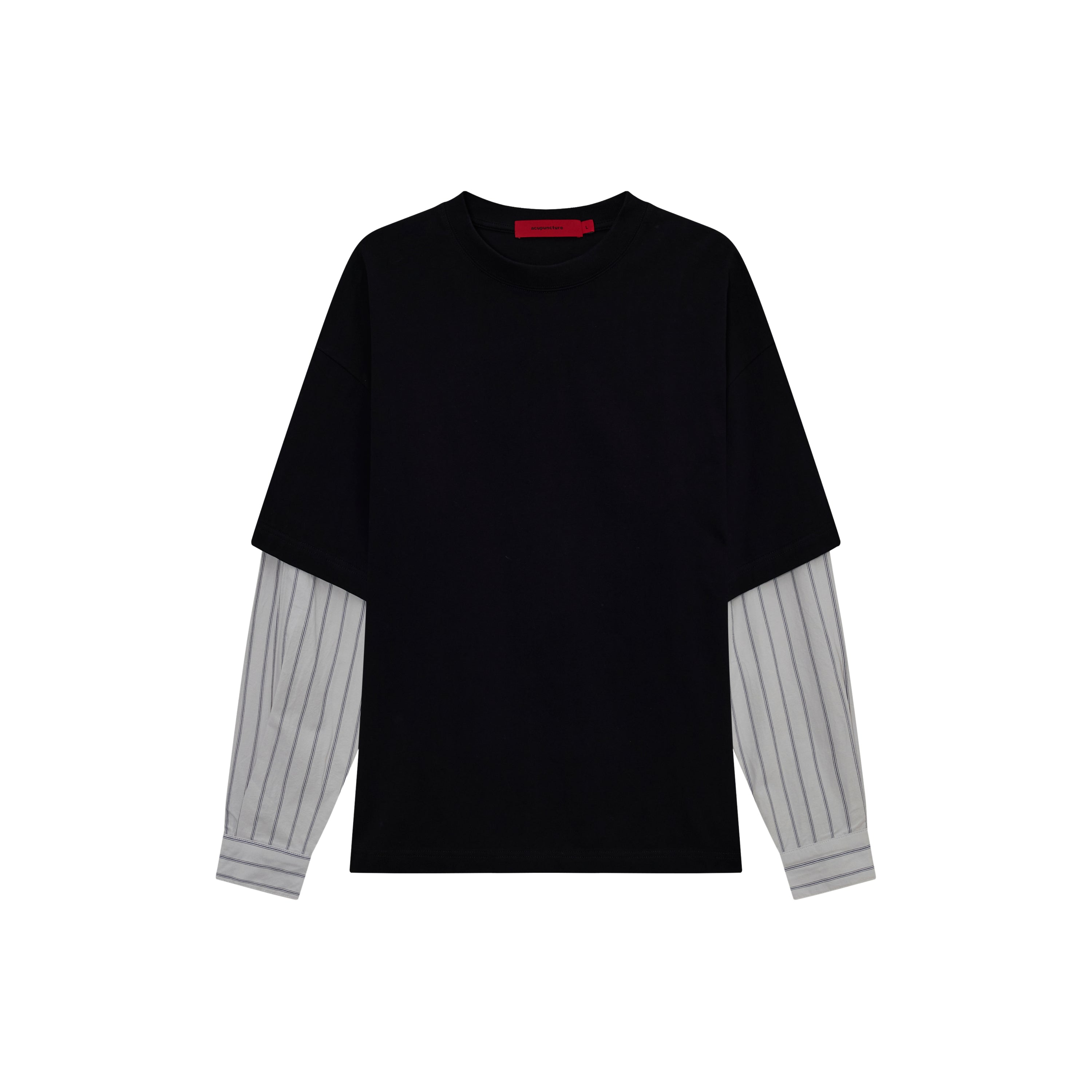 Acupuncture Layered Striped Longsleeve Black