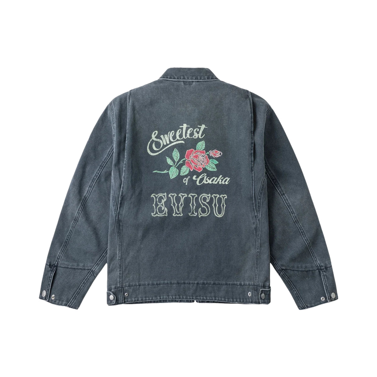 Evisu Distressed Work Jacket Smoke Grey