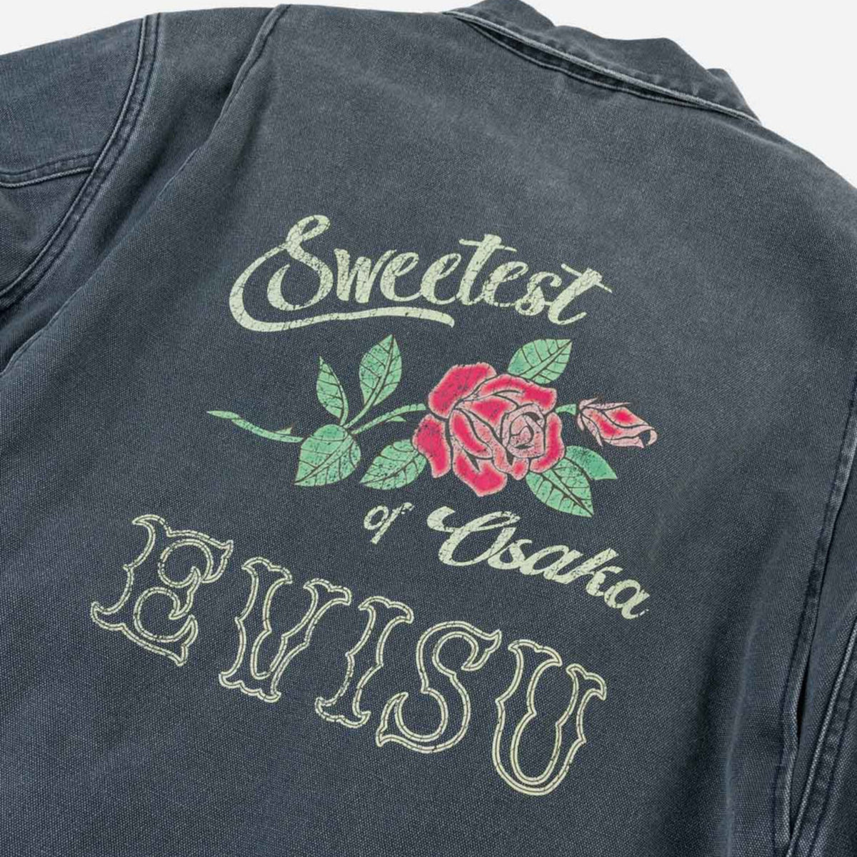 Evisu Distressed Work Jacket Smoke Grey