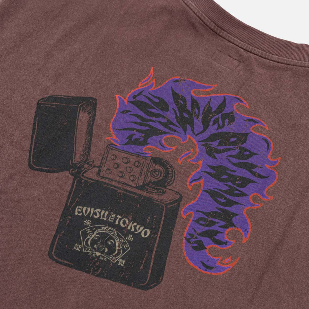 Evisu Vintage Lighter Tee Brown