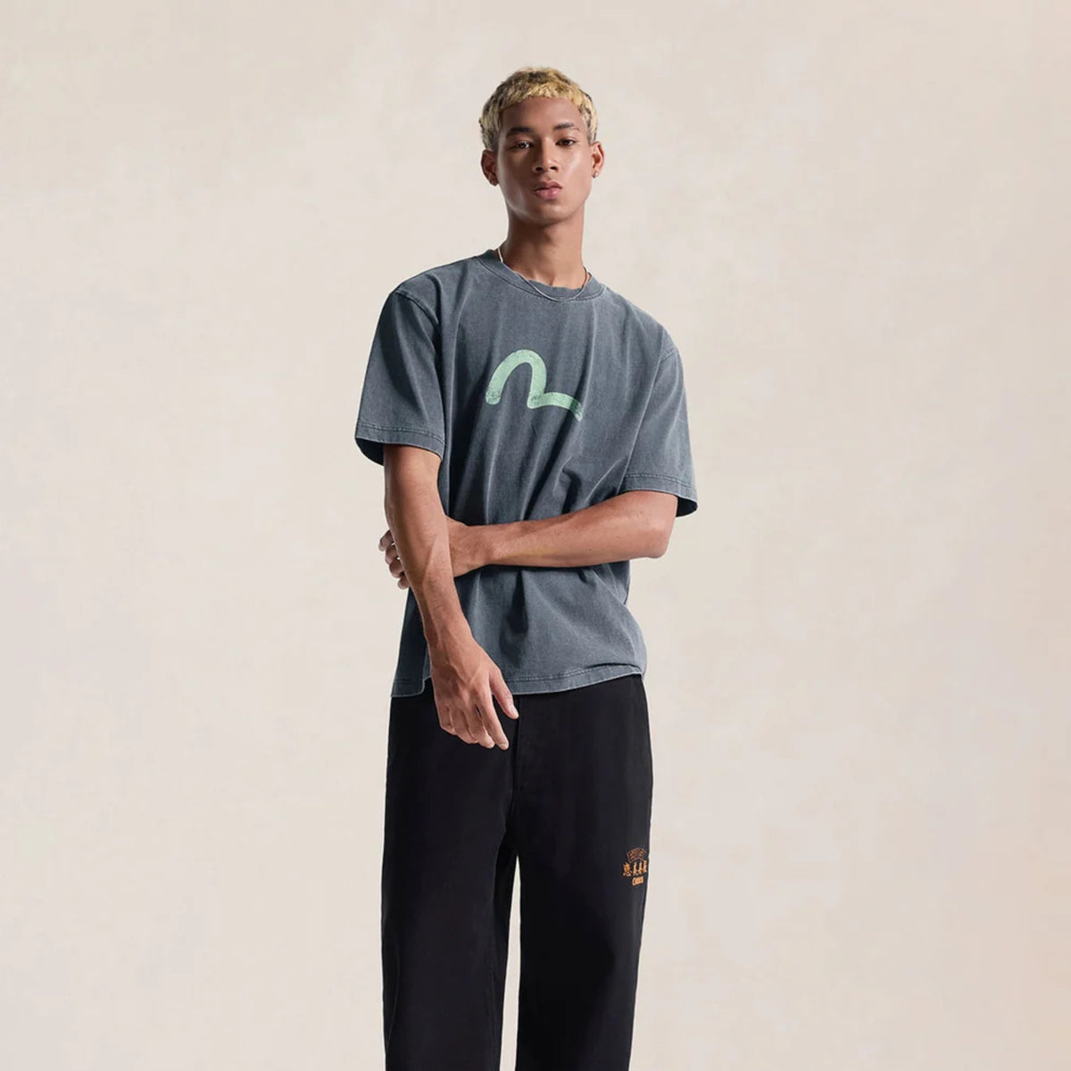 Evisu Vintage Seagull Printed Tee Dark Navy
