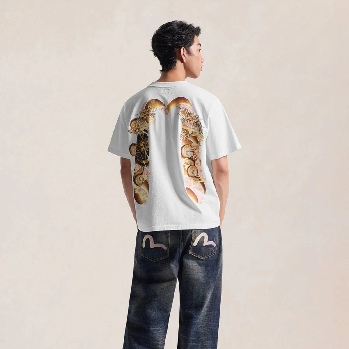 Evisu Flying Dragon Daicock Tee White
