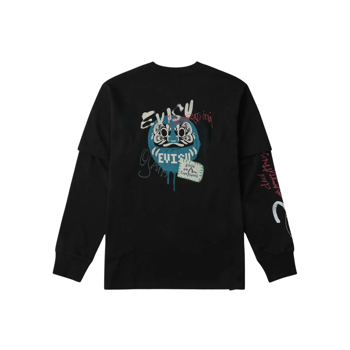 Evisu Fortune Cat Printed Longsleeve Black