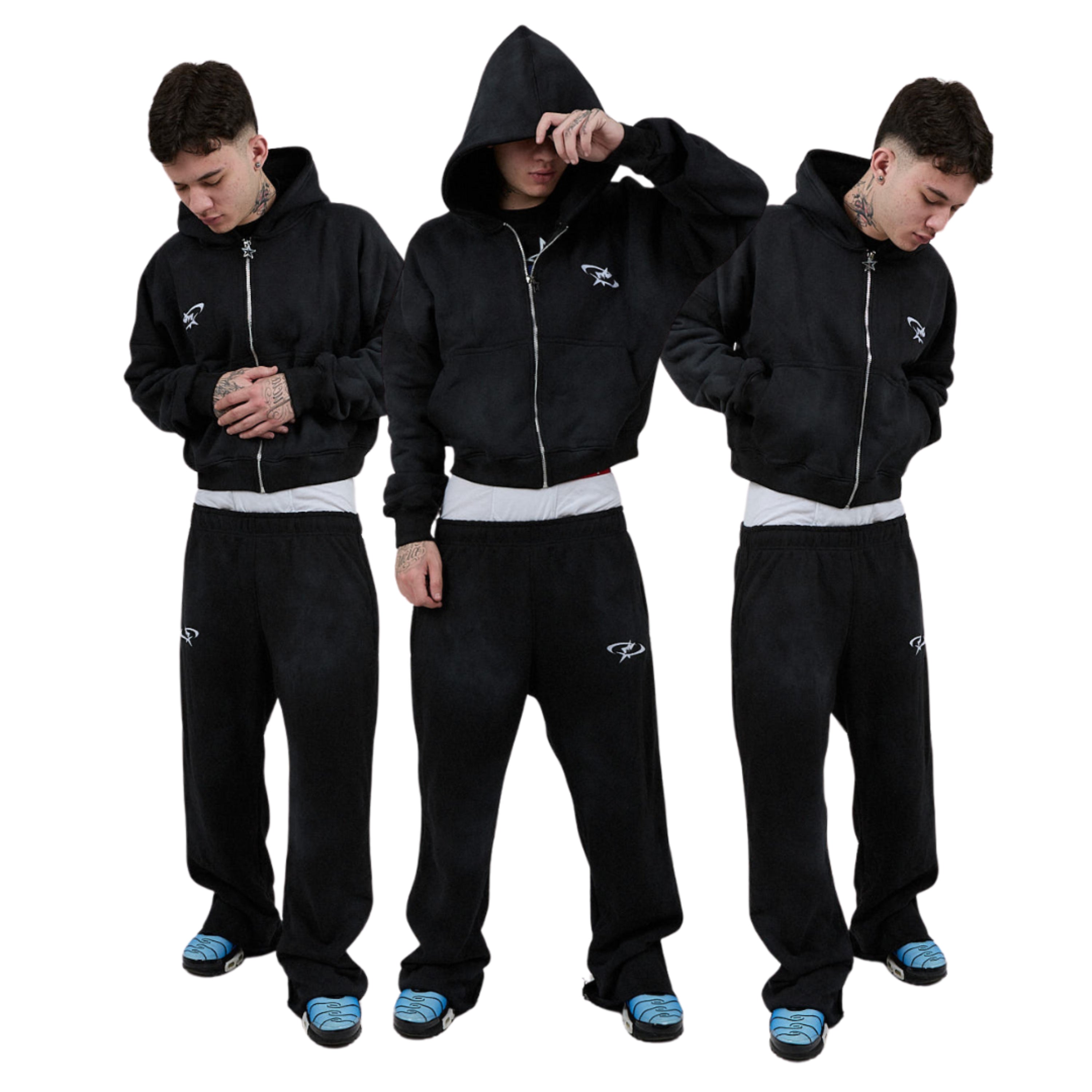 Ytown Market Premium Star Tracksuit Black