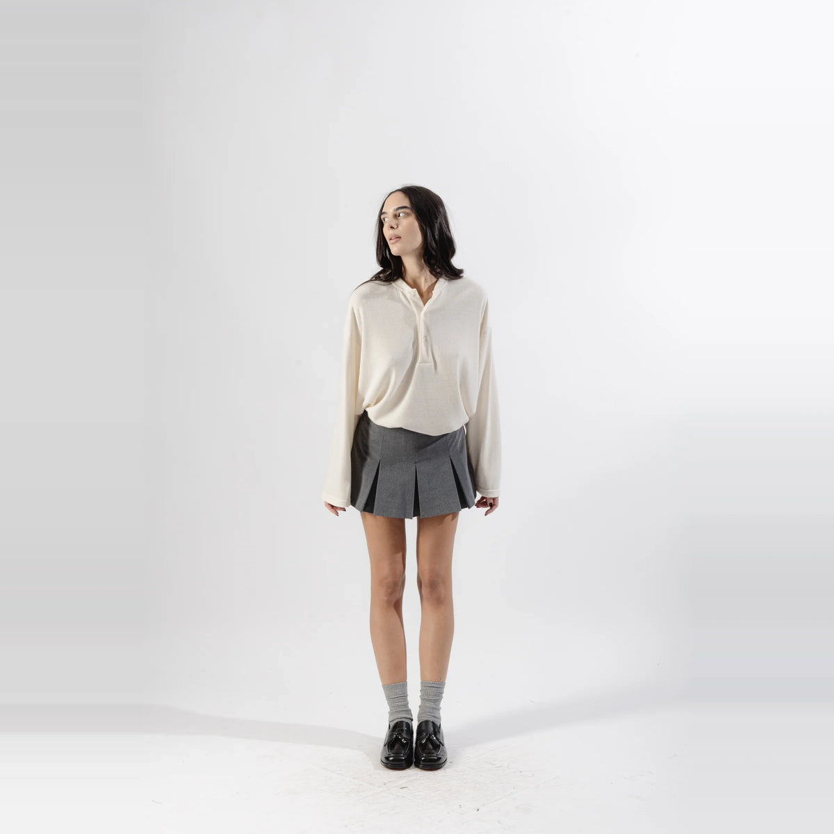 Mood-One Soft Serafino Longsleeve Cream