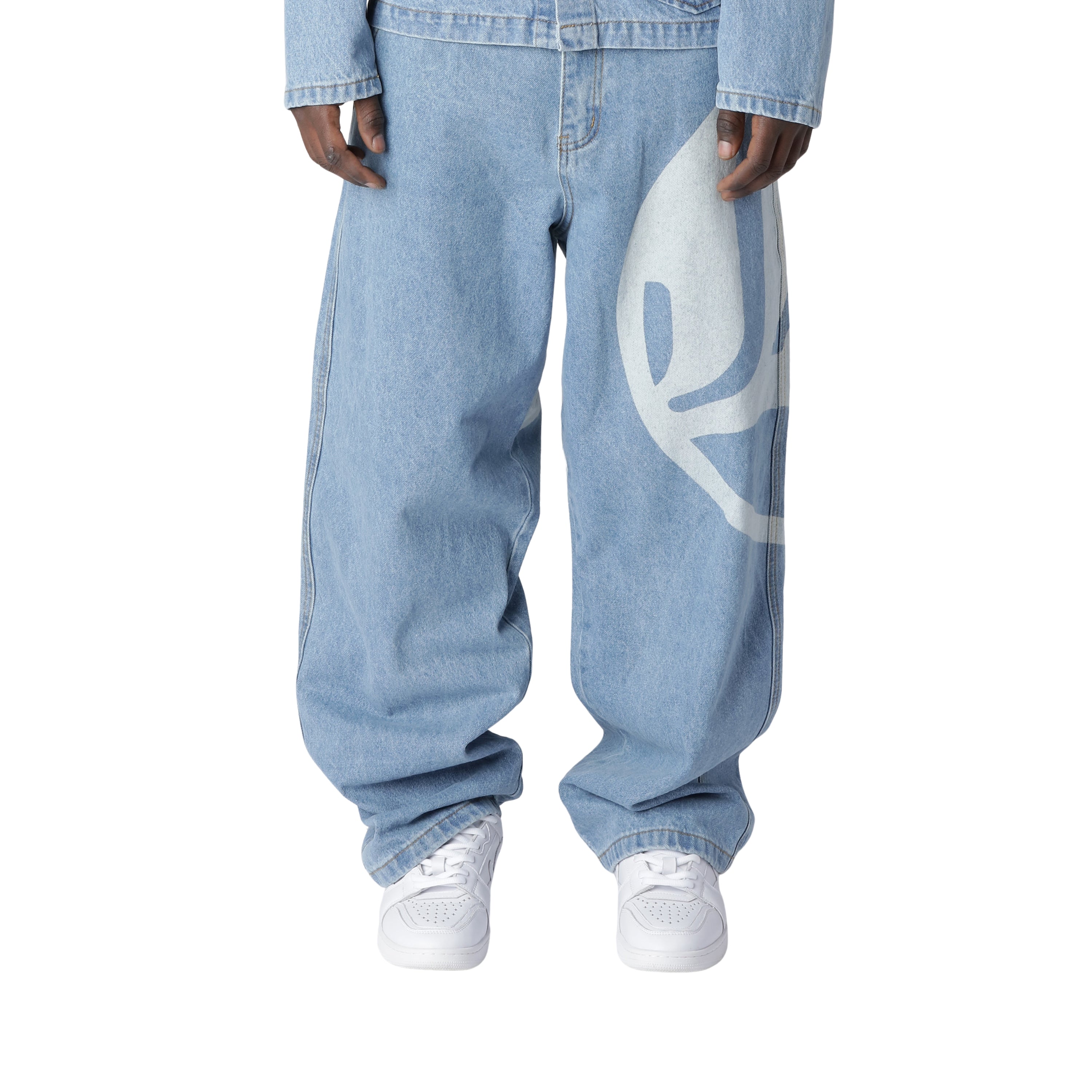 Lost Boys Logo Denim Jeans Light Blue