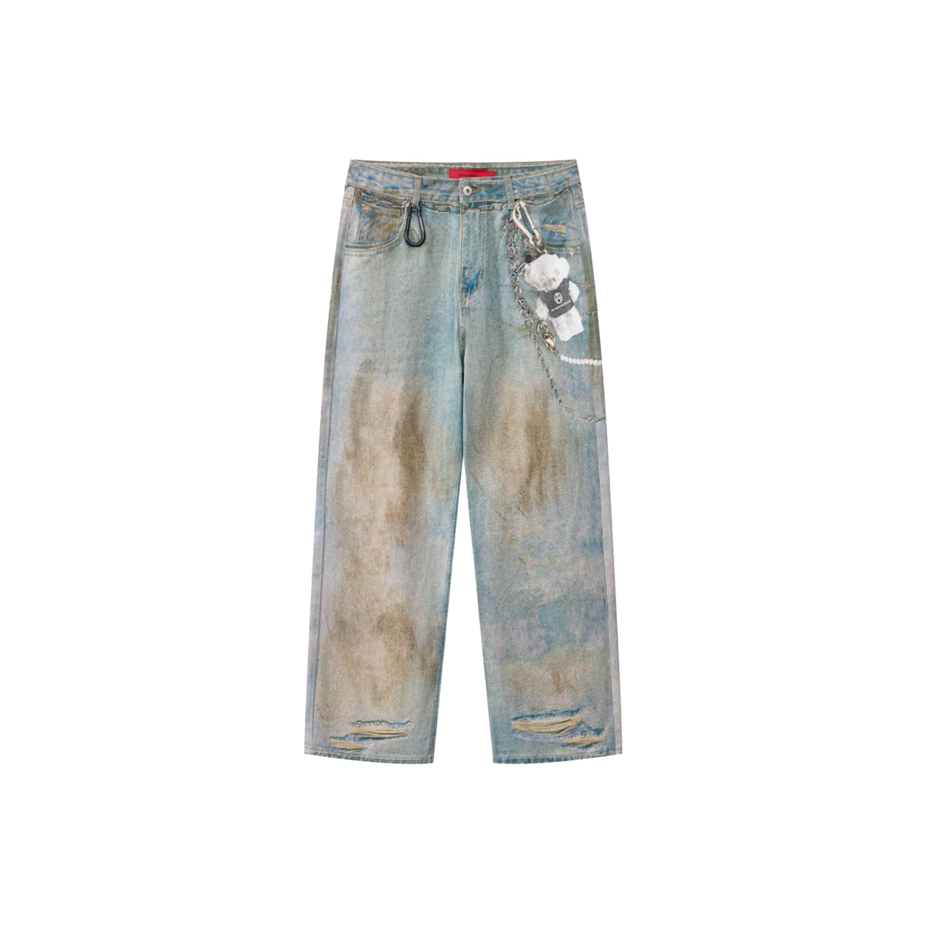 Acupuncture Punker Printed Denim Blue