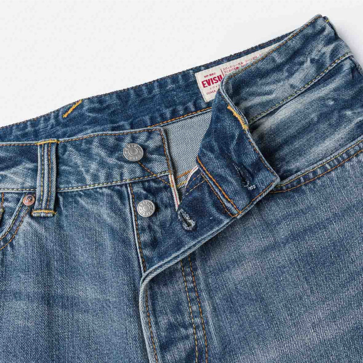 Evisu Ecru Daicock Printed Jeans White