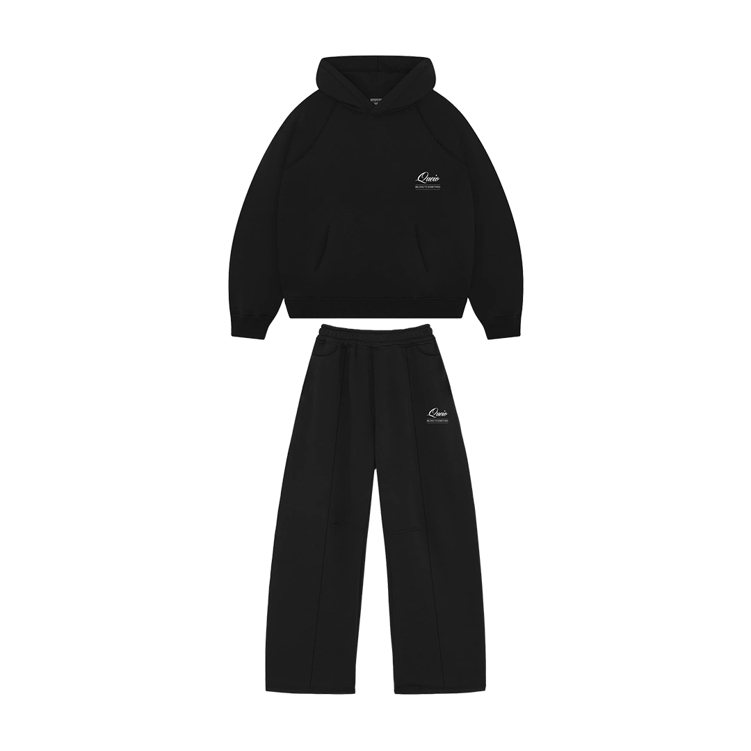 Queio "Belong to Something" Premium Tracksuit Black