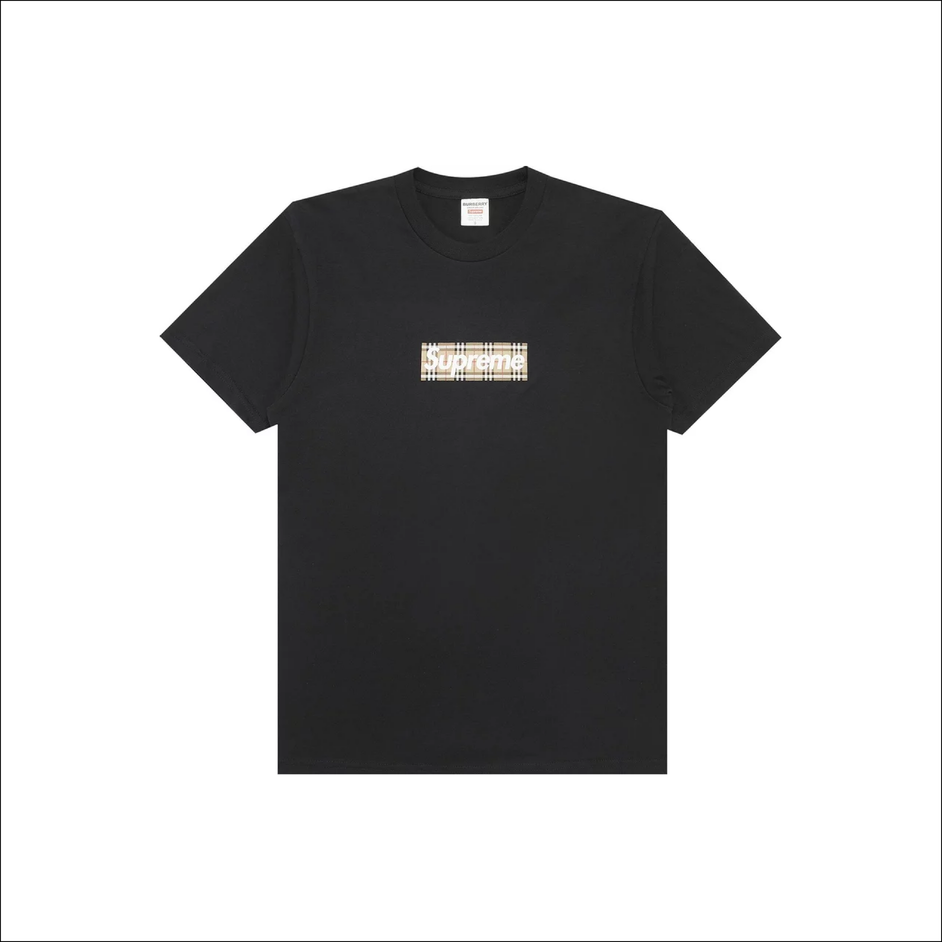 Supreme Burberry Box Logo Tee Black