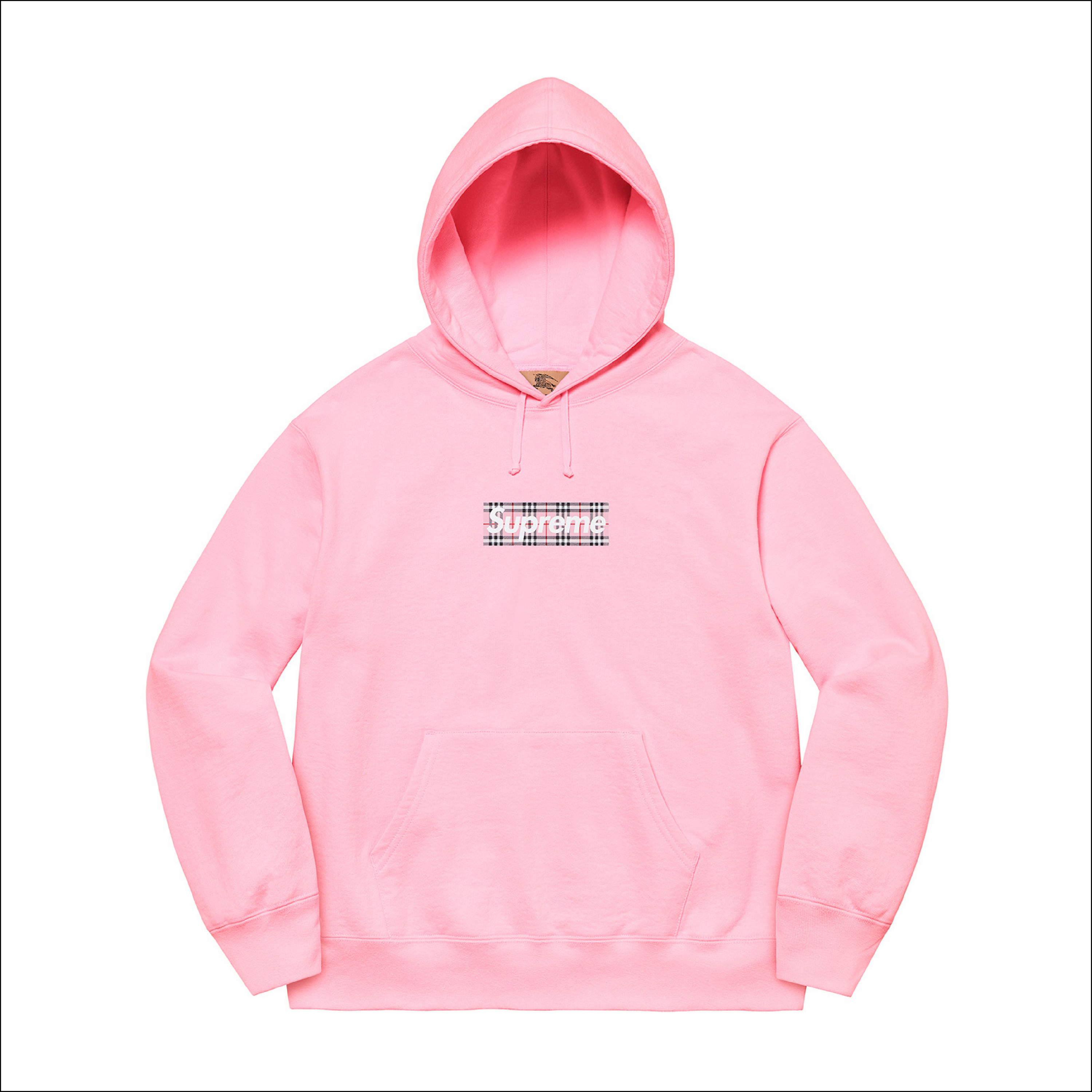 Supreme Burberry Box Logo Hooded Pink SS22