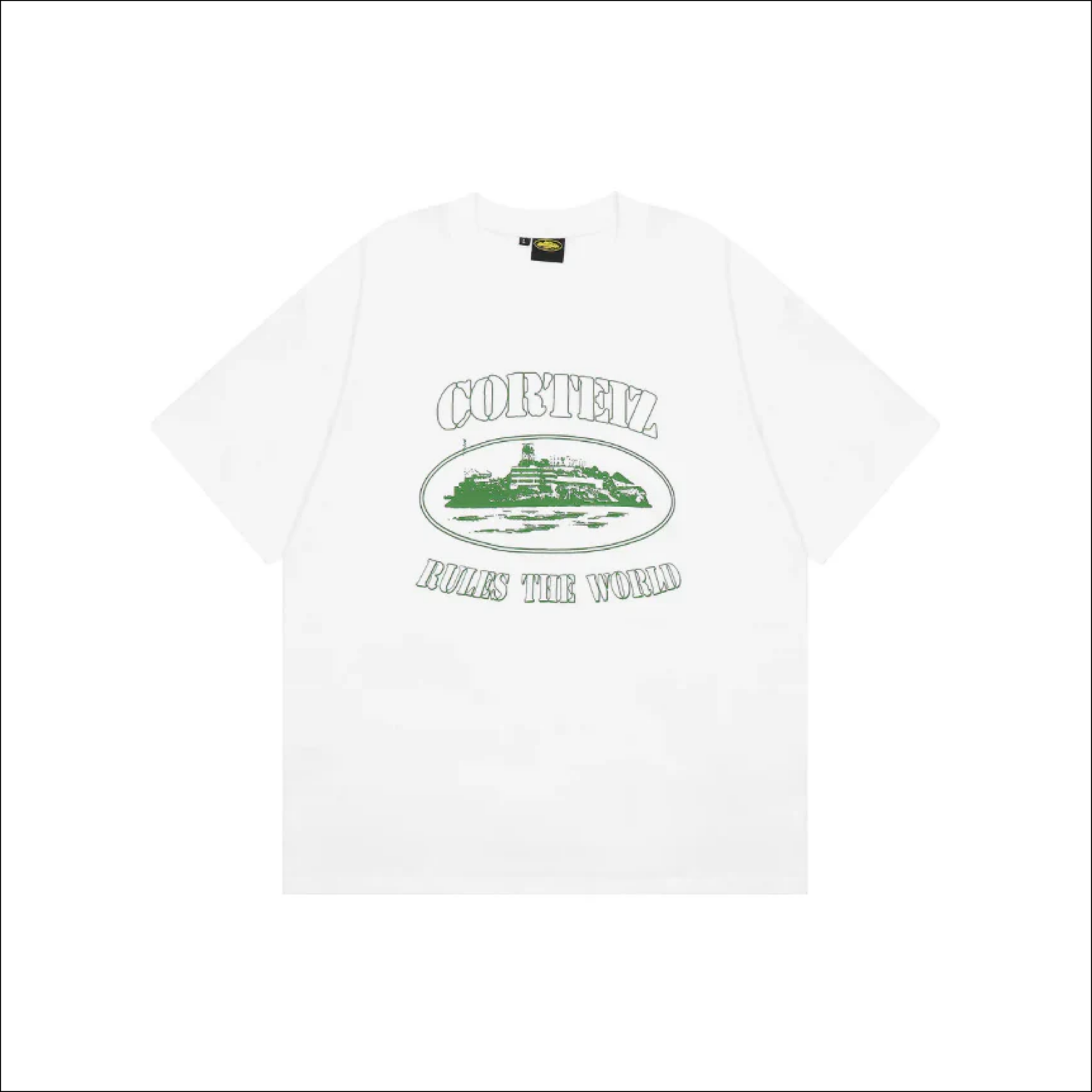 Corteiz OG Alcatraz Green Tee White