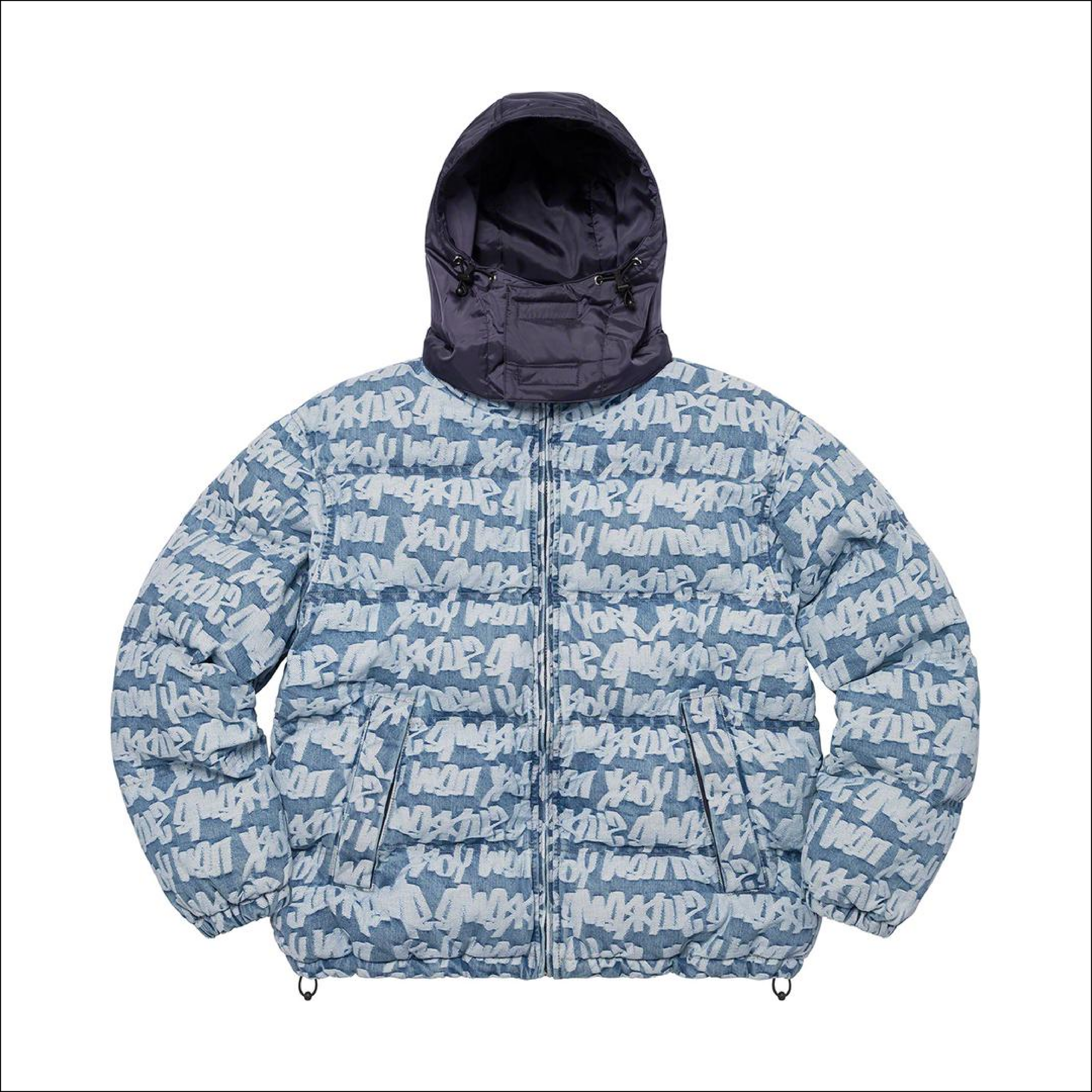 Supreme Fat Puffer Tip Jacquard Denim Blu