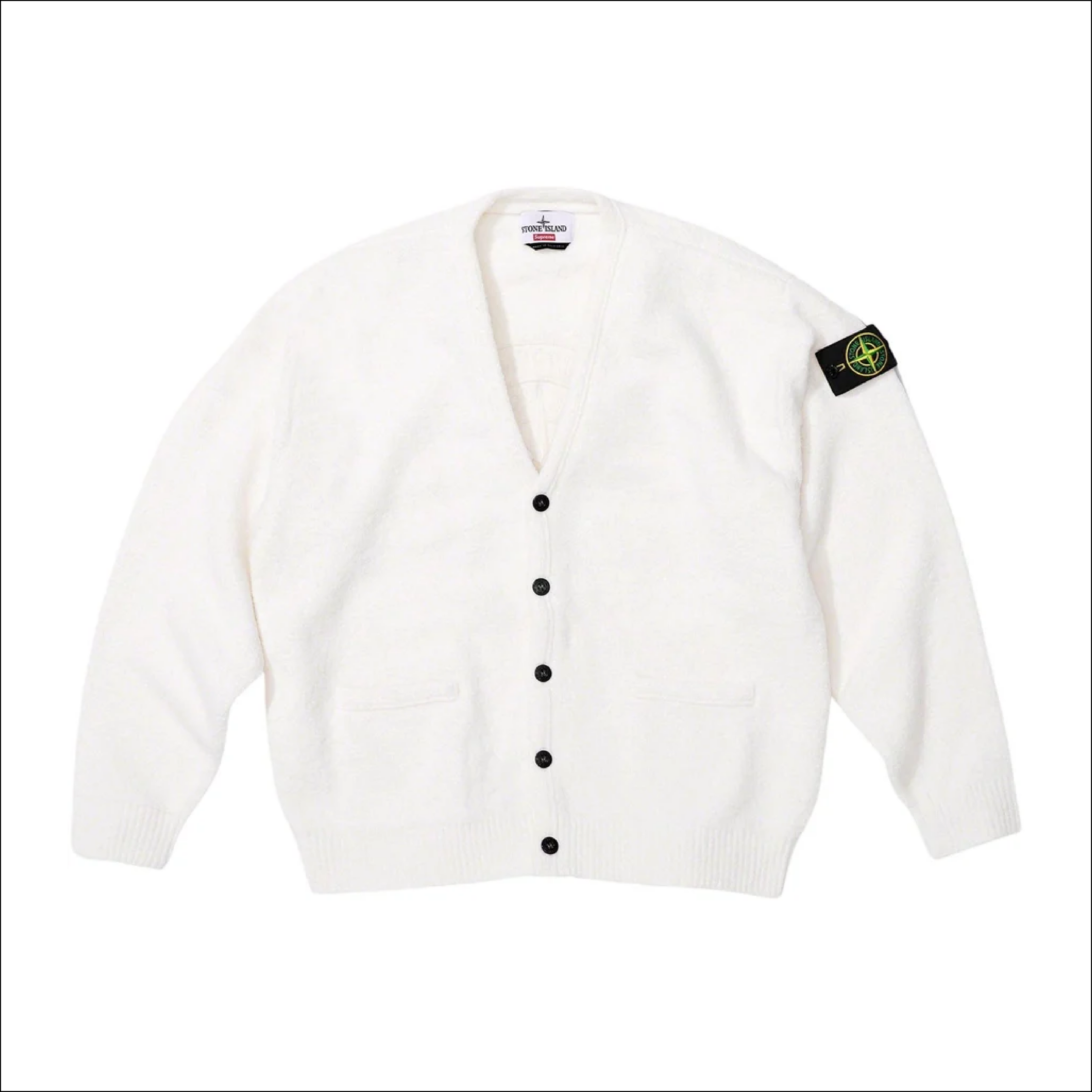 Supreme Stone Island Cardigan Bouclé White FW23